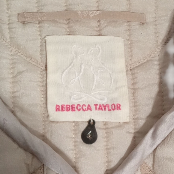 Rebecca Taylor Silk Peplum Jacket Blush Nude Feminine Bomber  Utility Size 4 - Picture 2 of 9